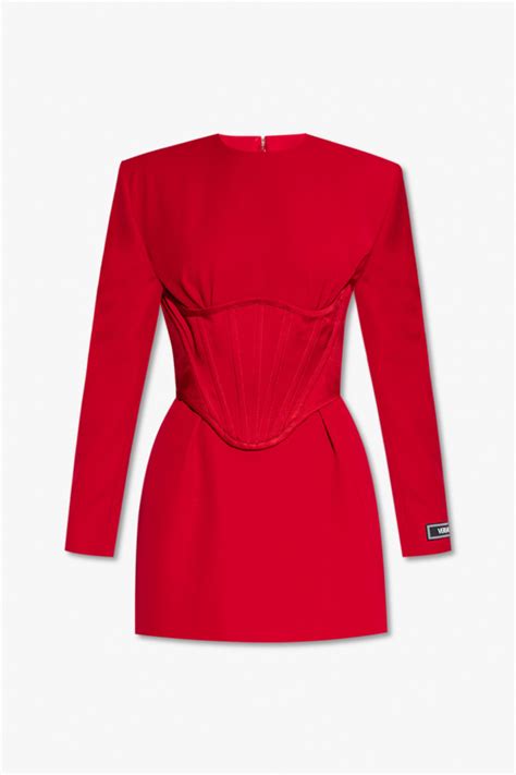 versace 90 dress wool silk red|Versace Dresses for Women .